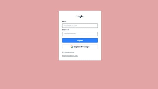 Screenshot of the user login screen on Bryce's demo.