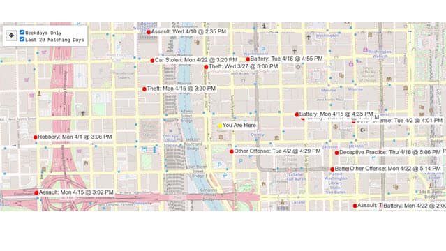 Screenshot of Bryce's Aware Chicago website.