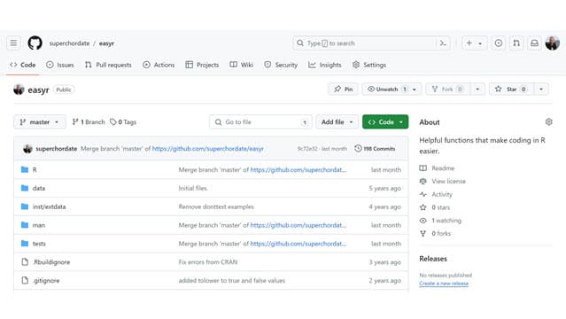 Screenshot of Bryce's GitHub project page.